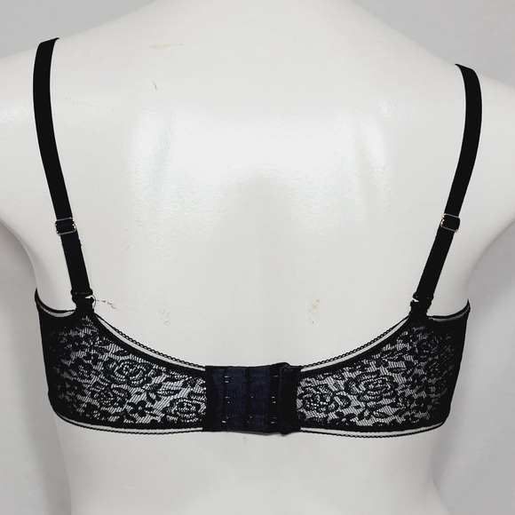 34DDD Maidenform DM202C M Stretch Lace Demi Underwire Bra Black NWT‎ - Picture 3 of 5